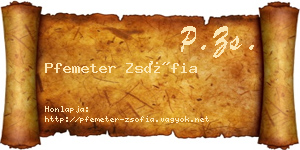 Pfemeter Zsófia névjegykártya