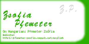 zsofia pfemeter business card